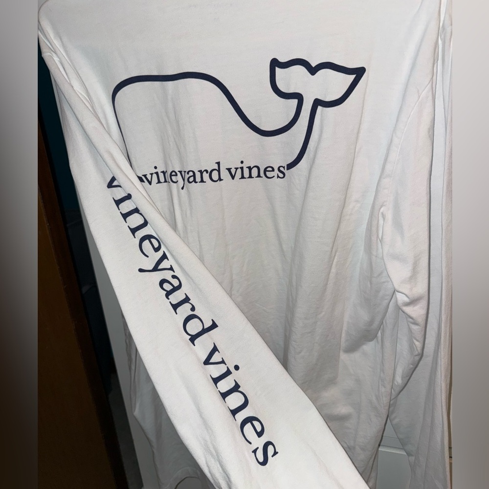 Vineyard Vines Men's White Long Sleeve Shirt Size Medium Classic Whale - Picture 5 of 6